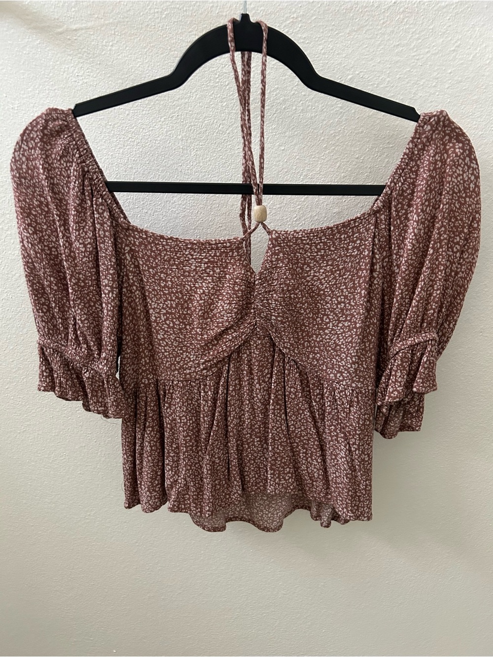 URBAN Romantics Dusty Rose Ditsy Floral Peasant Top